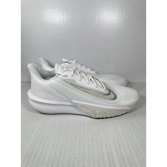 Size 10.5 Nike Precision VII Basketball Shoe White Smoke Grey Men FN4322-100 NEW main image 6